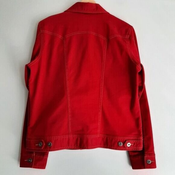 NORTHERN REFLECTIONS Classic Button Down Jean Jacket Red Sz M - Picture 4 of 10